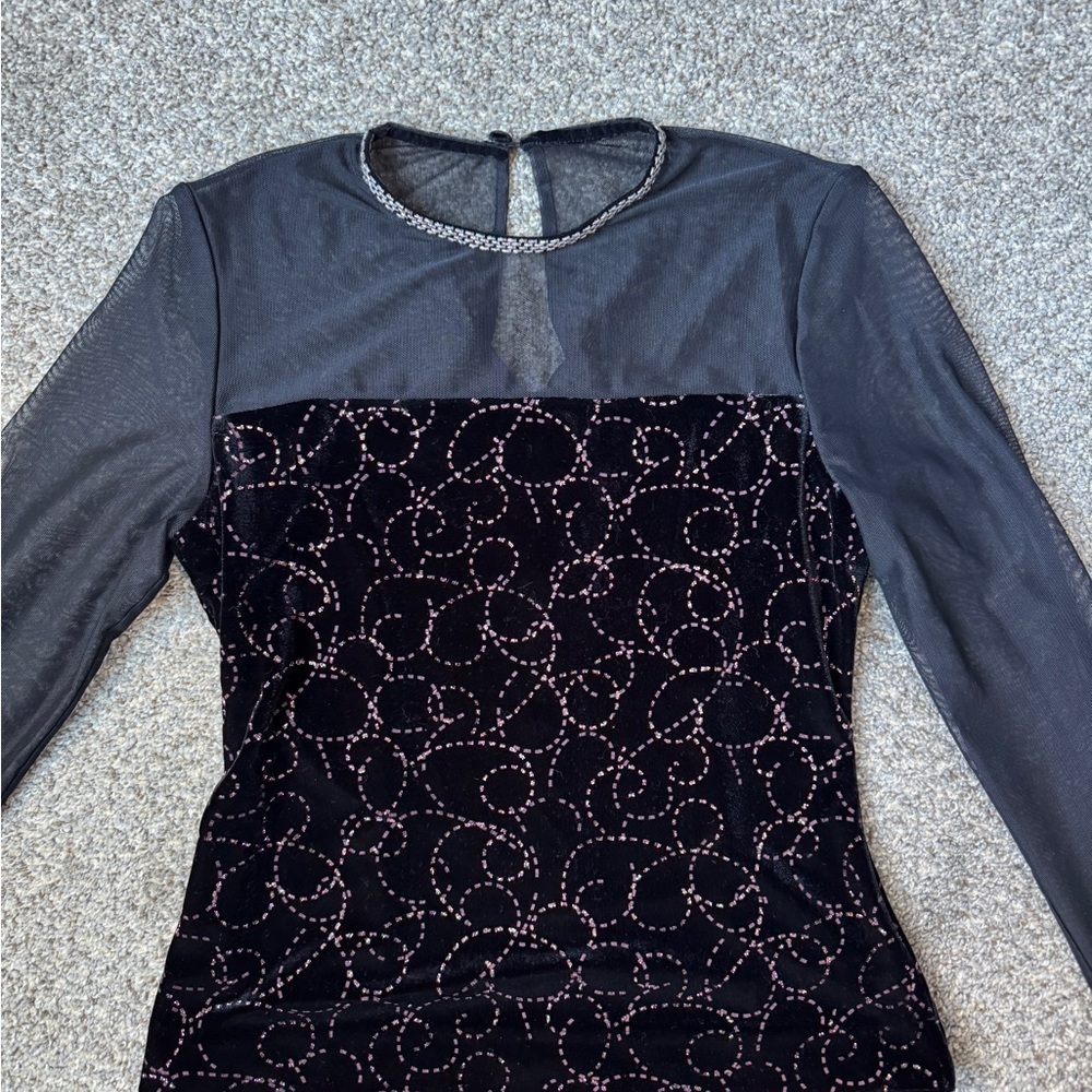 Jessica Howard Black and Pink Evening Top
